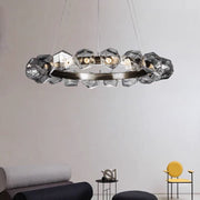 Nordic Minimalist Glass Circle Art Chandelier