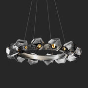 Nordic Minimalist Glass Circle Art Chandelier