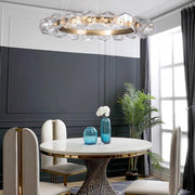 Nordic Minimalist Glass Circle Art Chandelier