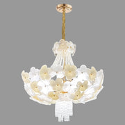 Modern Light Luxury Designer Style Flower Light Crystal Chandelier for Living Room/Bedroom/Big Entryway