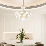 Modern Light Luxury Designer Style Flower Light Crystal Chandelier for Living Room/Bedroom/Big Entryway