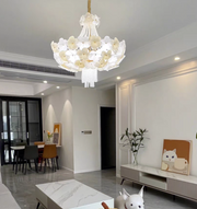 Modern Light Luxury Designer Style Flower Light Crystal Chandelier for Living Room/Bedroom/Big Entryway