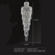 Luxury Large Crystal Chandelier For Hight Ceiling Living Room Long Staircase Light Fixture