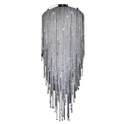 Extra Large Flush Mount Crystal Tassel Chandelier for Living Room/High-Ceiling Room/Foyer