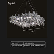 Art Irregular Block Collection Crystal Chandelier