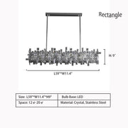 Art Irregular Block Collection Crystal Chandelier