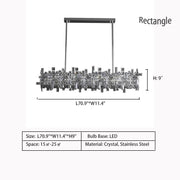 Art Irregular Block Collection Crystal Chandelier