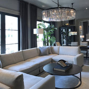 1920s Odeon Crystal Round Chandelier for Living Room, Interior lighting