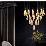 Kathleen Rock Crystal 32 Light Rock Crystal Long-eggplants Chandelier