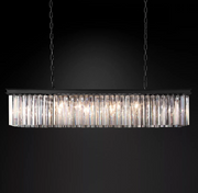 1920s Odeon Crystal Island Linear Chandelier Black 39