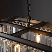 1920s Odeon Crystal Island Linear Chandelier Black 39