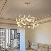 Raver Porcelain Leaf Ring Round Chandelier
