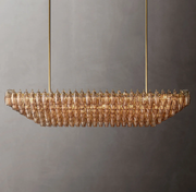 Chiaray Glass Tiered Rectangular Chandelier 74