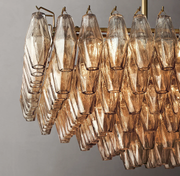 Chiaray Glass Tiered Rectangular Chandelier 74