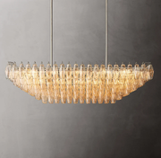Chiaray Glass Multi-Tier Rectangular Chandelier 54