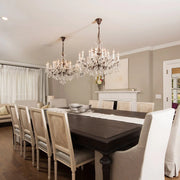 Rococo Iron & Crystal Round Chandelier 33''