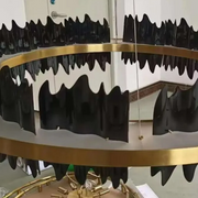 Flowing Hill and Valleys LED Round Modern Bedroom Light Fixtures, Living Room Chandeliers