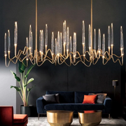 Large Candle Linear Modern Dining Room Light Fixtures, Living Room Chandeliers