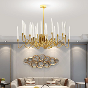 Large Candle Linear Modern Dining Room Light Fixtures, Living Room Chandeliers