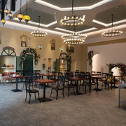 Filament Vintage Two-Tier Round Metal Chandelier Lighting 36