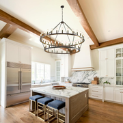 Filament Vintage Two-Tier Round Metal Chandelier Lighting 36