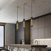 Modern Smoky/Clear Crystal Pendant Lights for Kitchen Island