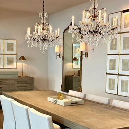 Rococo Iron Crystal Round Chandelier 28