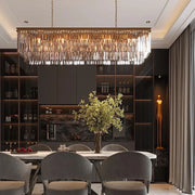 1920s Odeon Crystal Island Linear Chandelier Black 39