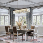 1920s Odeon Crystal Island Linear Chandelier Black 39