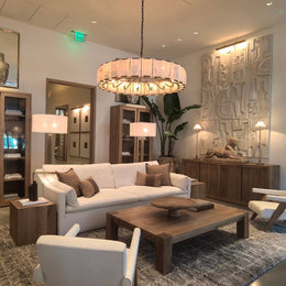 Harlowe Calcite Round Chandelier 60