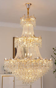 Oversized Multi-layers Luxury Creative Art Crystal Chandelier for Foyer/Staircase/Hallway