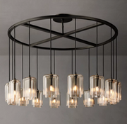 Lacour Amber/Clear Glass Round Chandelier 60