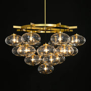 Cabrette Clear/Amber Glass Round Chandelier 48