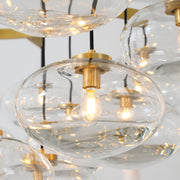 Cabrette Clear/Amber Glass Round Chandelier 48