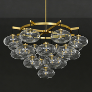 Cabrette Clear/Amber Glass Round Chandelier 48