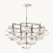 Cabrette Clear/Amber Glass Round Chandelier 48