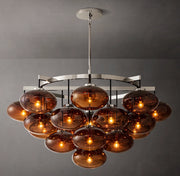 Cabrette Clear/Amber Glass Round Chandelier 48