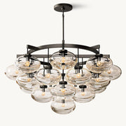 Cabrette Clear/Amber Glass Round Chandelier 48