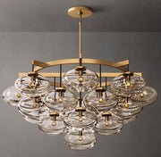 Cabrette Clear/Amber Glass Round Chandelier 48