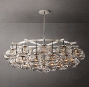 Cabrette Clear/Amber Glass Round Chandelier 60