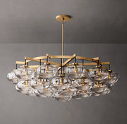 Cabrette Clear/Amber Glass Round Chandelier 60