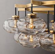 Cabrette Clear/Amber Glass Round Chandelier 60