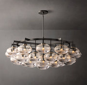 Cabrette Clear/Amber Glass Round Chandelier 60