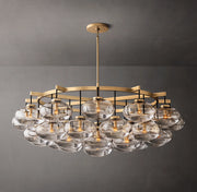 Cabrette Clear/Amber Glass Round Chandelier 60