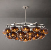 Cabrette Clear/Amber Glass Round Chandelier 60