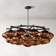 Cabrette Clear/Amber Glass Round Chandelier 60