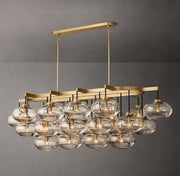 Cabrette Clear/Amber Glass Linear Chandelier 72