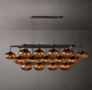 Cabrette Clear/Amber Glass Linear Chandelier 72