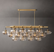 Cabrette Clear/Amber Glass Linear Chandelier 72