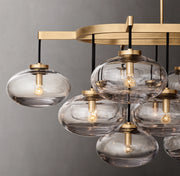 Cabrette Clear/Amber Glass Linear Chandelier 72